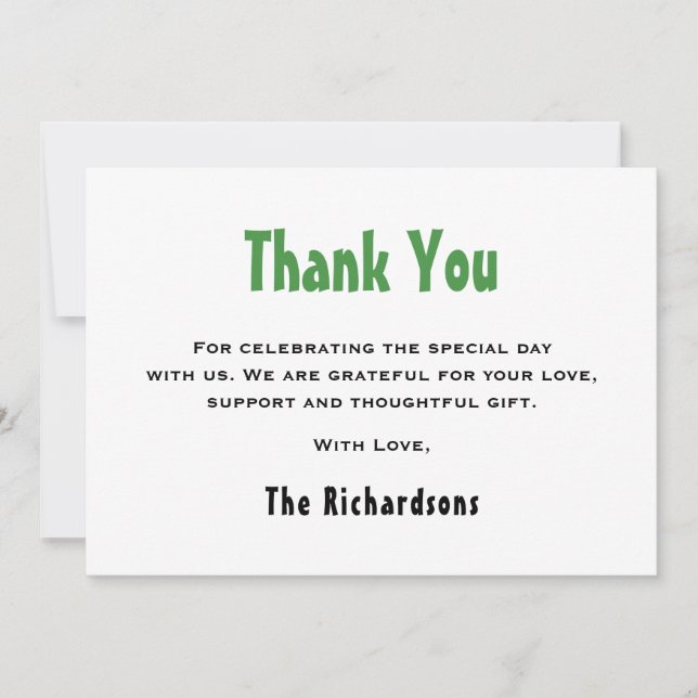 Gender Neutral 1st Birthday One-A-Saurus Dinosaur Thank You Card (Front)