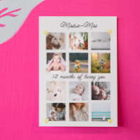 Gender neutral 1st Birthday Photo Collage 