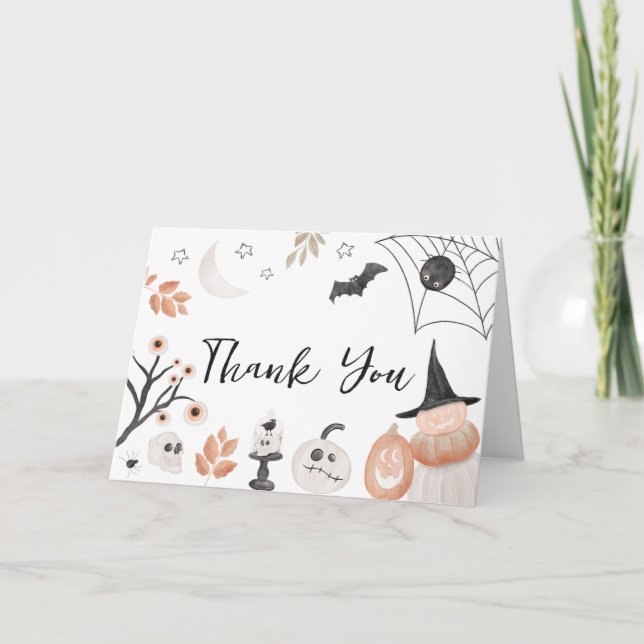 Gender Neutral A Little Boo Baby Shower Thank You Card (Front)