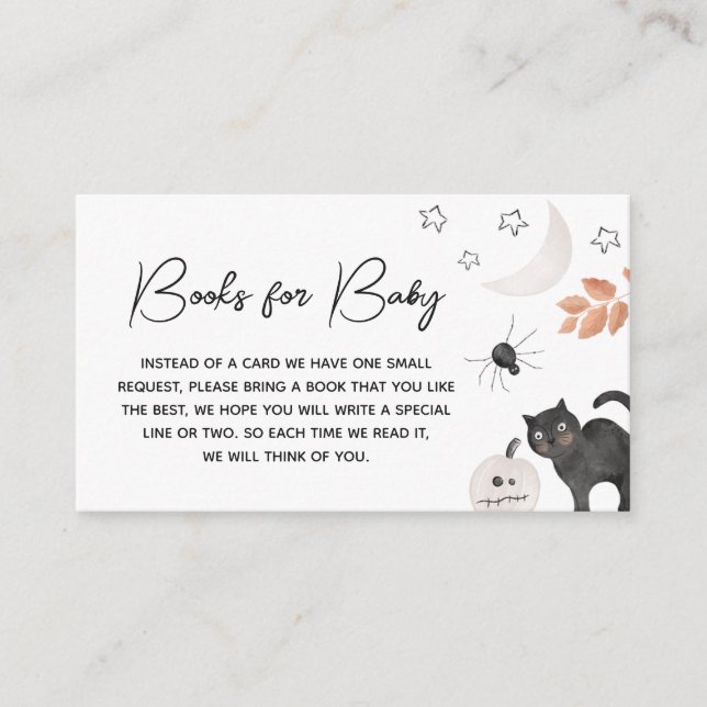 Gender Neutral A Little Boo Books for Baby Enclosure Card (Front)