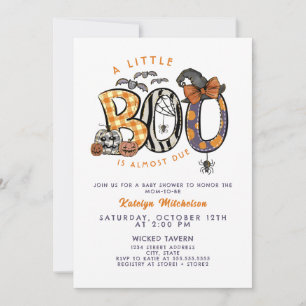 Gender Neutral A Little Boo is Due Baby Shower Invitation
