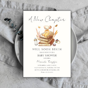 Gender Neutral A New Chapter Begins Baby Shower Invitation