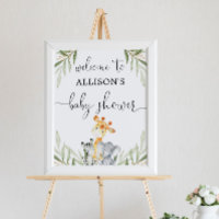 Gender neutral animals baby shower welcome sign