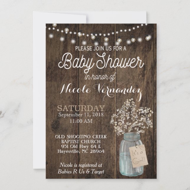 Gender Neutral Baby Breath Baby Shower Invitation (Front)
