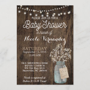 Gender Neutral Baby Breath Baby Shower Invitation