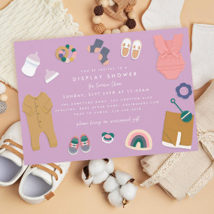 Gender Neutral Baby Gifts Display Shower Invitation