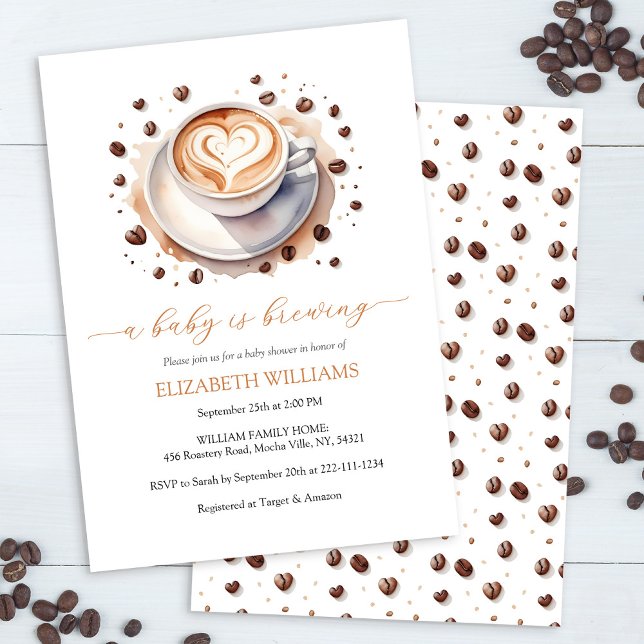 Gender Neutral Baby is Brewing Coffee Baby Shower  Invitation (Creator Uploaded)
