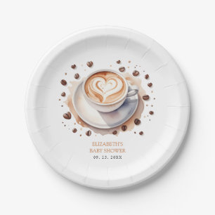 Gender Neutral Baby is Brewing Coffee Baby Shower  Paper Plate