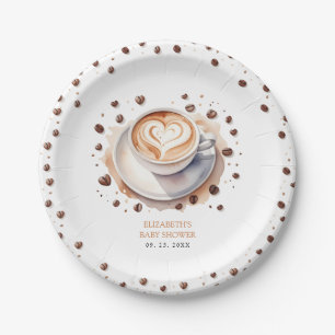Gender Neutral Baby is Brewing Coffee Baby Shower  Paper Plate
