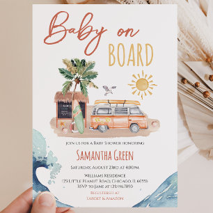 Gender Neutral Baby on Board Baby Shower Invitation