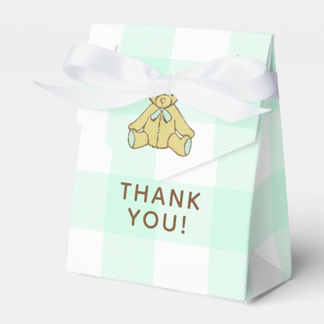 Gender Neutral Baby Shower Bear Thank You Favour Box (Front Side)