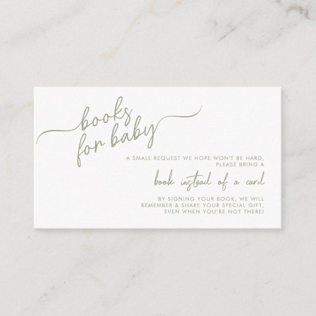  gender neutral Baby Shower Book request Enclosure Card (Front)