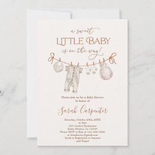 Gender Neutral Baby Shower Clothes Invitation