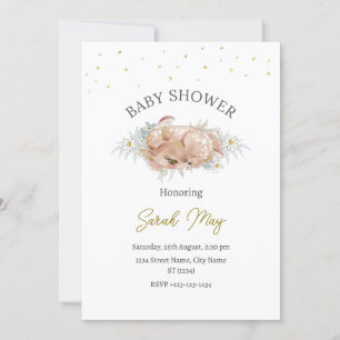 Gender Neutral Baby Shower Cute Deer Invitation