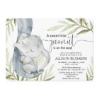 Gender neutral baby shower, elephant greenery gold