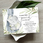 Gender neutral baby shower, elephant greenery gold invitation<br><div class="desc">For more advanced customization of this design,  simply select the "Customize It" button above!</div>