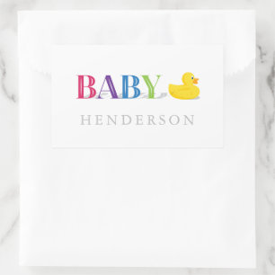 Gender Neutral Baby Shower Favour Rectangular Sticker
