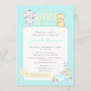 Gender Neutral Baby Shower Invitation   Mint
