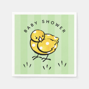 Gender Neutral Baby Shower Little Yellow Chick Napkin