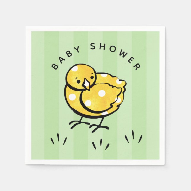 Gender Neutral Baby Shower Little Yellow Chick Napkin (Front)