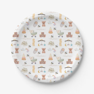 Gender Neutral Baby Shower Paper Plate