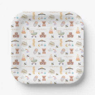 Gender Neutral Baby Shower Paper Plate