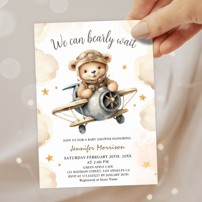 Gender Neutral Baby Shower We Can Bearly Wait  Invitation (Creator Uploaded)