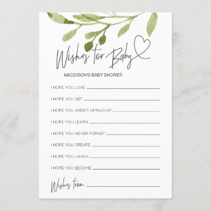 Gender Neutral Baby Shower Wishes For Baby Card