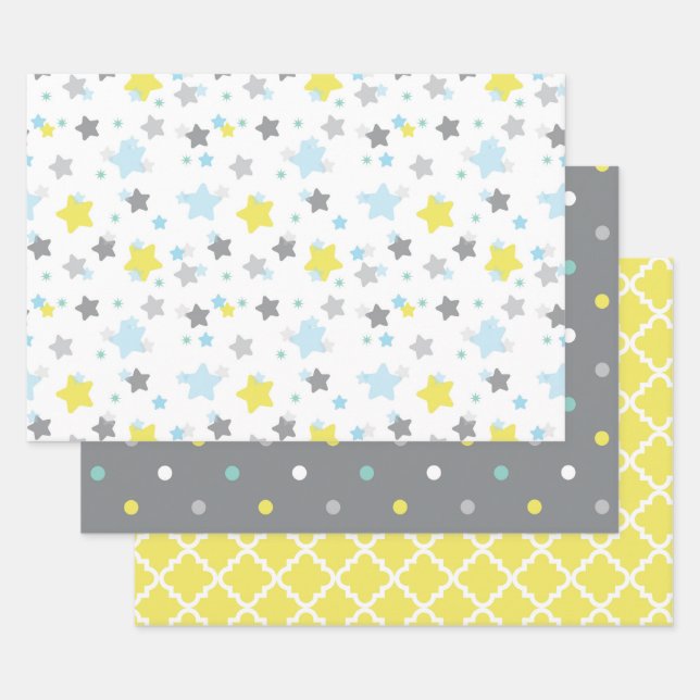 Gender Neutral Baby Shower Wrapping Paper Sheet (Set)