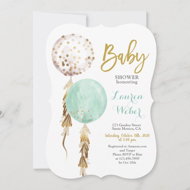 Gender Neutral Balloons Baby Shower Invitation (Front)
