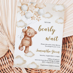 Gender Neutral Bear Baby Shower Invitation