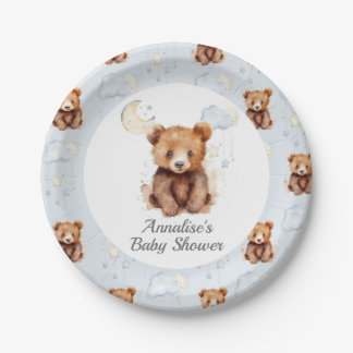 Gender Neutral Bear Baby Shower Paper Plates