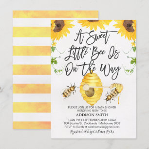 Gender Neutral Bee Themed Baby Shower Invitation