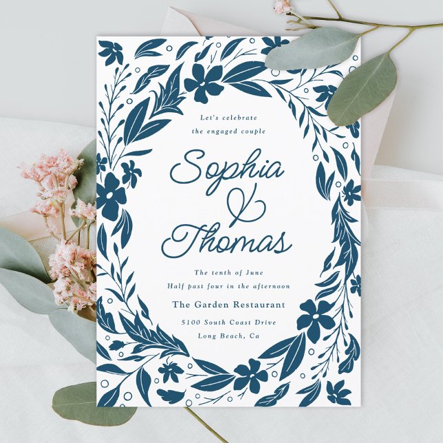 Gender Neutral Blue Couples Engagement party Invitation (Creator Uploaded)