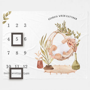 Gender Neutral Boho Baby Milestone Blanket