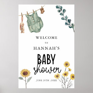 Gender Neutral Boho  Baby Shower Welcome Sign