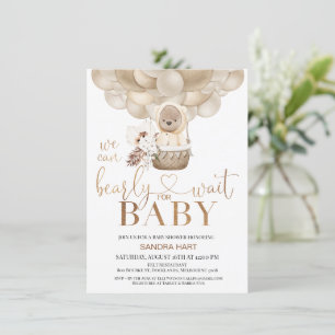 Gender Neutral Boho Bearly Wait Baby Shower Invitation