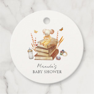 Gender Neutral Boho Book Mouse Baby Shower Favour Tags