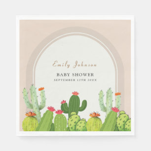 Gender Neutral Boho Cactus Arch Baby Shower Napkin