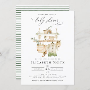Gender Neutral Boho Greenery Rustic Baby Shower Invitation