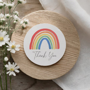 Gender Neutral Boho Rainbow Baby Shower Classic Round Sticker