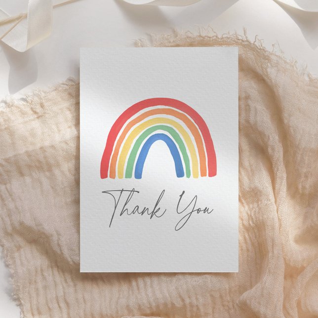Gender Neutral Boho Rainbow Baby Shower  Thank You Card (Creator Uploaded)