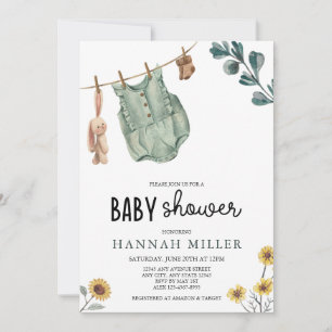 Gender Neutral Boho Watercolor Baby Shower Invitation