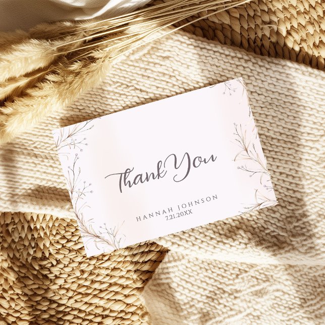 Gender-Neutral Boho Wildflower Baby in Bloom  Thank You Card (Creator Uploaded)