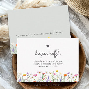 Gender Neutral Boho Wildflower Diaper Raffle Card