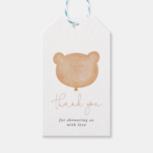 Gender Neutral Brown Teddy Bear Baby Shower Gift Tags