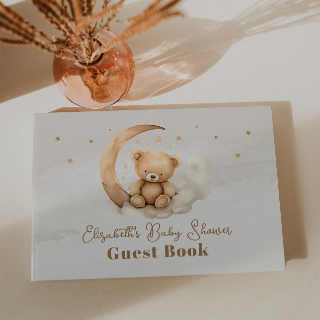 Gender Neutral Brown Teddy Bear Baby Shower Guest Book (Creator Uploaded)