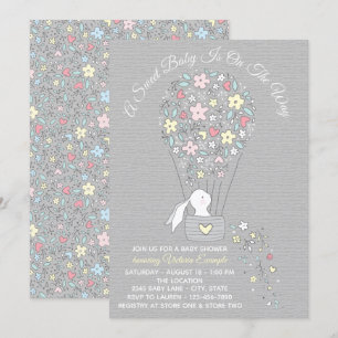 Gender Neutral Bunny Baby Shower Invitations