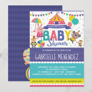Gender Neutral Circus Baby Shower Invitation