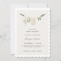 Gender-Neutral Clothes Baby Shower Invitation